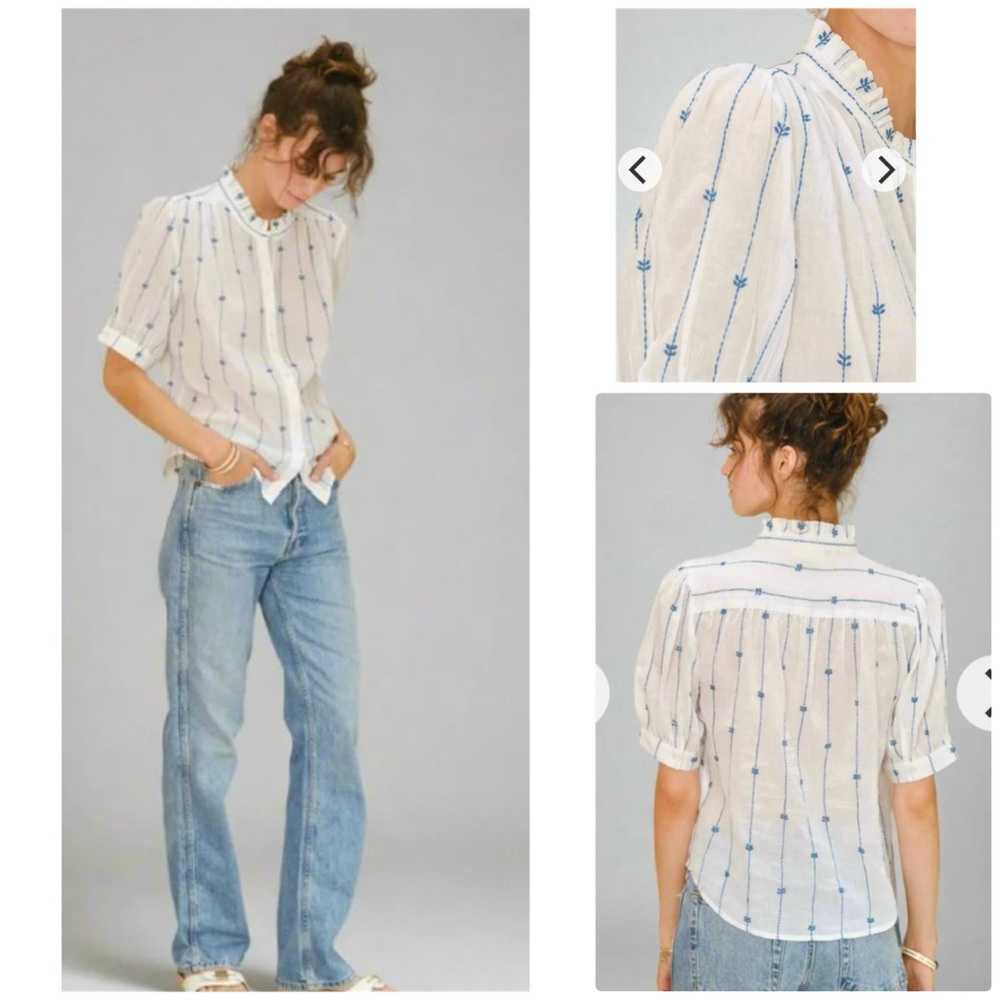 💥PRICE DROP💥 DACY EMBROIDERED TOP IN BLUE